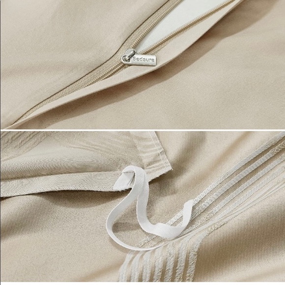 Gold Geometric King Duvet Cover and 2 pillow sham Set - Picture 3 of 3